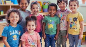 Group of children representing autism and ADHD support through early intervention and ABA therapy.